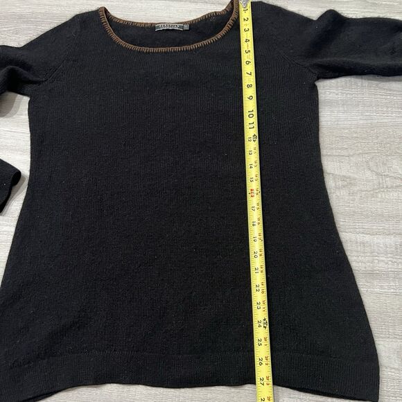 Peruvian Connection Women’s Scoop Neck Baby Alpaca Sweater Size M Black - Picture 6 of 7